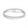 wholesale S925 silver hot-selling heart-shaped zirconia unisex bracelet,, hip-hop trendy hand jewelry-0-0