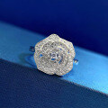 wholesale S925 Silver New Camellia Ring for Women, Fashionable and Luxuriously Set Ring, Factory Direct Wholesale-0-2