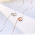 wholesale S925 Sterling Silver Möbius Strip Necklace for Women, Unique Design, Luxurious Gift for Girlfriend, Valentine's Day Present, Collarbone Chain-0-2
