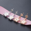 wholesale S925 Sterling Silver Cross-Border Creative Minimalist Rose Gold Plated Zircon Short Drop Earrings Korean Style Fashion Elegant Stud Earrings for Women-0-1