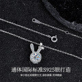 Metal Alloy Rabbit Necklace, 2025 New Wholesale Women's Style, Non-Fade, Micro-Set Moissanite-0-0