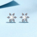 wholesale S925 Sterling Silver Moissanite Stud Earrings, Minimalist and Versatile Ice Snow Earrings, Fashionable Gift for Girlfriend-0-0
