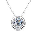 wholesale S925 Sterling Silver New Style Moissanite Pendant French Bubble Necklace D Color Moissanite Collarbone Chain Wholesale-0-4