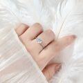 S925 Silver Moissanite Ring Women's Small Four-Claw Design Fashion Versatile Light Luxury-0-2
