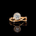 S925 Sterling Silver 1ct Moissanite Women's Wedding Branch Asymmetric Ring-0-1