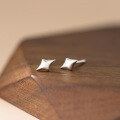 wholesale 925 Sterling Silver Fresh and Sweet Ins-style Niche Design Exquisite Matte Four-point Star Earrings M06627-0-0
