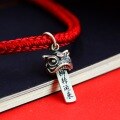 wholesale 925 Sterling Silver Dancing Lion Zodiac Year Bracelet Red Rope Pendant Keychain Lion Head Charm DIY Craft Accessories-0-3