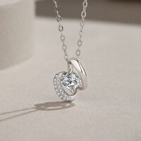 wholesale 925 Sterling Silver Moissanite Necklace for Women, Minimalist and Luxurious Collarbone Chain with French Elegance-Platinum-Freshwater Pearl Style [Without Certificate] 925 Silver