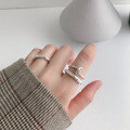 wholesale S990 Sterling Silver 35mm INS Style Plain Band Ring for Women-0-2