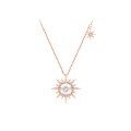 wholesale S925 Sterling Silver Minimalist Design Retro Literary Heartfelt Sun Pendant Necklace with Zircon Inlay High-end Collarbone Chain-0-4