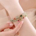 wholesale Metal material, new Chinese style tourmaline and Hetian jade bracelet enamel millet beads hand string advanced sense accessories-0-2