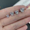 wholesale S925 Sterling Silver Plated with 18K Gold 1/2 Carat Eagle Claw Heart-Shaped Moissanite Stud Earrings in Stock-0-1