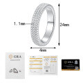 S925 Silver Full Pavé Moissanite Unisex Cuban Hip Hop Ring-0-4