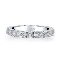Sterling Silver 3mm Round Moissanite Fashion Commuter Ring Wholesale-White  5 US