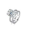 S925 Silver 8-Carat Oval Mint Green Moissanite Ring for Women-0-0