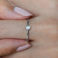 S925 Silver Fashion Commute Ring for Women, Minimalist Round Gold Moissanite Ins Style Tail Ring-0-1