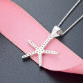 wholesale S925 Sterling Silver Diamond Starfish Pendant for Women, Minimalist and Fashionable, Niche Design, Luxurious Feel, Cross-Border Wholesale-0-2