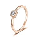 wholesale S925 Sterling Silver Champagne Gold Square Moissanite Ring Pinky Fashion Commuting Light Luxury Style for Girlfriend-0-4
