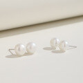 wholesale S925 Sterling Silver Minimalist Small Fresh Sweet Niche Design Earrings with Freshwater Pearls, Women's Daily Korean-style Ear Accessories-0-2