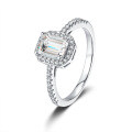 S925 Silver T-Step Square Moissanite Ring-0-3