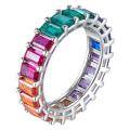 wholesale Metal: Silver Plated 18K Gold New Colorful Ring, Little Fragrance Style, Elegant Women's Simple Seven-Colored Ring, Internet Popular Cross-Border Model-0-4