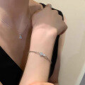 wholesale 925 Silver New Jewelry Live Stream Double-sided Four-point Star Bracelet, Stylish and Elegant, Ins-style Light Luxury Everyday Piece-0-2