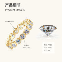S925 Silver Full-Set D Color Moissanite Bubble Ring for Women, Daily Commute Wholesale-Bubble Body Ring [K Gold]  7.5 USD