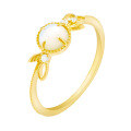 wholesale 10K Gold Japanese Retro Light Luxury Natural Australian Opal Zircon Ring for Women, Gentle Style-0-4
