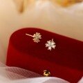 wholesale S925 Sterling Silver Minimalist Ice Crystal Flower Stud Earrings for Women, Light Luxury Small Unique Design Shiny Zirconia Small Flower Earrings-0-2