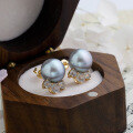 wholesale 14k Gold Plated S925 Silver French Retro Light Luxury Style Pearl Earrings-0-5