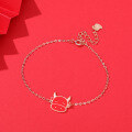 wholesale Metal S925 Korean version Chinese trendy style zodiac year bracelet for women, engraved with "Bullish", Chinese zodiac ox jewelry, drop shipping-0-1