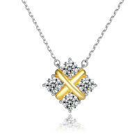 wholesale Wholesale of sterling silver European and American fashion diamond zirconia tiara pendant choker necklace for women with bowknot, pearl, and heart-shaped designs-TLXL131>925 silver