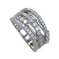 wholesale S925 Sterling Silver New Simple and Thin Minimalist Band Ring with Full Diamond Setting, Small and Niche Design, Fashionable and Versatile for Women-0-4