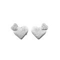 wholesale S925 Silver Spring and Summer New Love Pattern Brushed Stud Earrings, Fashionable and Versatile Style with a High-End Feel-0-4