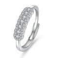 Sterling Silver Moissanite Ring, Women's Minimalist Elegant Daily Wear Versatile Design-0-3