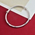 wholesale 9999 Silver Solid Plum Blossom Minimalist Bangle, Pure Silver Antique-style Handcrafted Student Thin Bracelet Girlfriend Gift-0-0