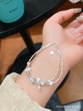wholesale S925 Sterling Silver Butterfly Pearl and Broken Silver Bracelet for Women, New Chinese-style Small Design, National Style Versatile Hand Accessory Gift-0-20