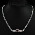 wholesale High-carbon diamond, 34ct lab-grown oval-shaped ruby and sapphire, 8*11mm, 45cm necklace by-0-6