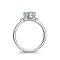 925 Silver Moissanite Ring Four Prong Sparkling Women's Jewelry-0-0