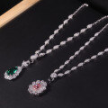 wholesale S925 Sterling Silver Full Diamond Universal Necklace, High-End Jewelry, Versatile Collarbone Chain with Gemstone Inlays, All-Purpose Necklace-0-4