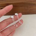 wholesale S925 Sterling Silver Heart Tassel Earrings for Women, Luxury Fashion Small Heart-Shaped Earrings, Trendy New Style 2024-0-2