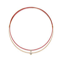 wholesale 925 Silver Fashion Gold Red Rope Chain Necklace Does Not Fade, Light Luxury Advanced Moissanite Birth Year Necklace-1 gray rope 30 minutes