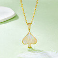 wholesale 925 Silver Hip-Hop Spade A Moissanite Necklace, Cross-Border Trendy Unisex Niche Full Diamond Pendant-0-3