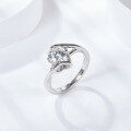 wholesale 18k Gold Plated Silver Classic D Color Moissanite Diamond Ring Women's Angel Kiss Proposal Valentine's Day Gift-0-3