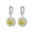 wholesale 925 Sterling Silver Moissanite Round Fashion Earrings for Women, Minimalist Fringe Circle Stud Earrings-0-8