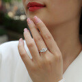 925 Silver Cross-Border New Square Cushion Moissanite Ring-0-1