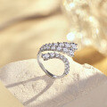wholesale S925 Sterling Silver Ring, Duxing Series, Irregular Zirconia Inlay, Light Luxury, High-End Feel, Internet-Famous Openable Ring-0-3