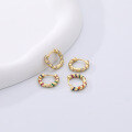wholesale 925 Sterling Silver Retro Rainbow Zircon Ear Clasps For Women,ins, Cross-border Ready Stock-0-2