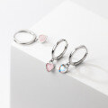 wholesale S925 Sterling Silver Heart-shaped Synthetic Ear Clasp for Women, Korean-style Simple and Sweet Heart Earrings M02492-0-3