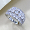 wholesale S925 Silver Full Diamond Inlay High-End Zircon Fashion Ring for Women, Xiaohongshu Live-0-1